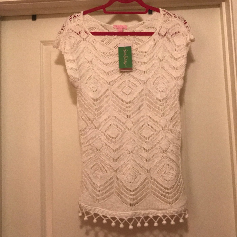 Lilly Pulitzer white top/cover-up